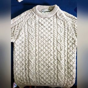 Peregrine Fisherman's Sweater M cream cableknit - Hudson Aran Jumper